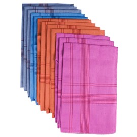 AEJESOP Men's Multicolour Handkerchiefs,100% Soft Cotton, Mens Hankie, Cotton Color Handkerchief Set, Colour Hanky, Gifts Pack of 6 Pieces, SIZE : 16" x 16 "