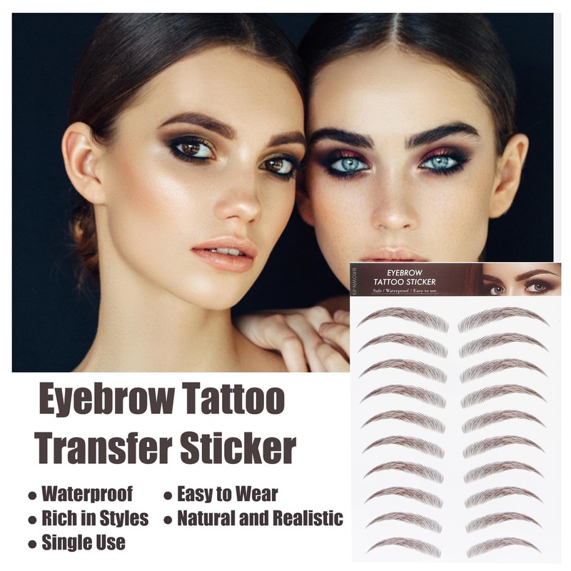 Eyebrow Tattoo Transfer Stickers for Women, Temporary Eyebrow Tattoo Stickers,