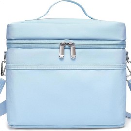 Insulated Lunch Bag for Women Adult Lunch Box Lightweight Waterproof Lunchbox Soft Cooler Reusable Lunch Bags for Work - Color: Blue