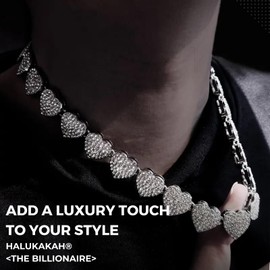Halukakah 414/966pcs Bundled Diamond Necklace for Men and Women - 18K Real Gold/Platinum Plated - Exquisite 3D Heart Shape - Available in Bracelet and Necklace Sizes - Gift Boxed, No Gemstone