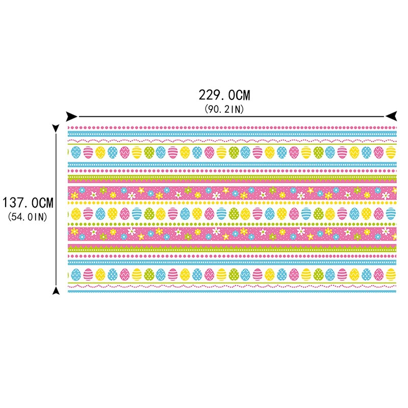 YuZhou 1 PCS Easter Tablecloths, 137x229cm/54x90inch Easter Table Covers Square