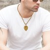 Cupimatch Men's Stainless Steel Necklace Gold Eagle Engraved Live to