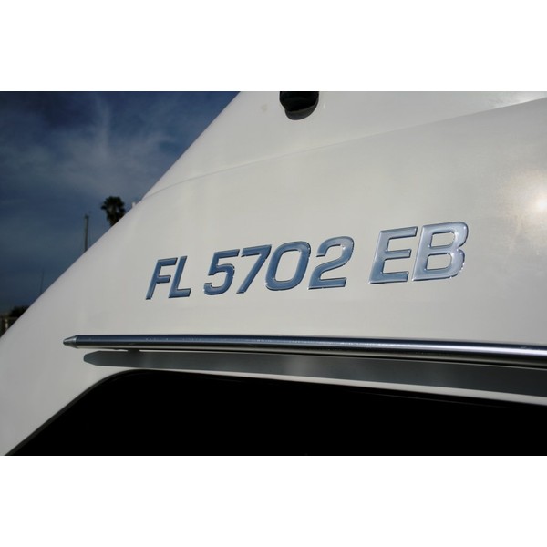 Boat & Jetski Registration Numbers - Domed/Raised Decal (16 Pcs) Plain Chrome/SURF Series Font Style