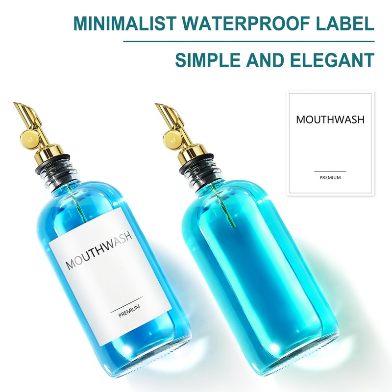 TOLDATLI Mouthwash Dispenser for Bathroom, 2 Pack Glass Mouth Wash
