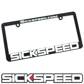 SICKSPEED 1 BLACK LOGO EMBLEM LICENSE PLATE COVER HOLDER DECORATIVE PLASTIC FRAME TAG P4