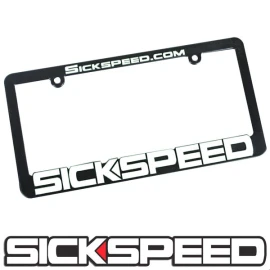 SICKSPEED 1 BLACK LOGO EMBLEM LICENSE PLATE COVER HOLDER DECORATIVE PLASTIC FRAME TAG P4