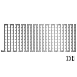 Blütezeit 5ft 08B Chain Extension for Sliding Gate Opener, Heavy-Duty Steel Chain Kit (1/2" Pitch) with 1 Connector for Gate Motors, Weatherproof Outdoor Gate Hardware Accessory