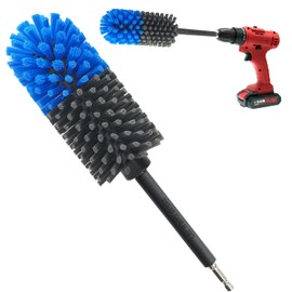 Wheel Brush, Soft Drill Wheel Cleaner Brush, Drill Brush for Car Wheel, No Scratches Highly Dense and Durable Car Wheel Brush Rim Tire Car Cleaning Brush for Wheels, Rims, Engines, Exhaust