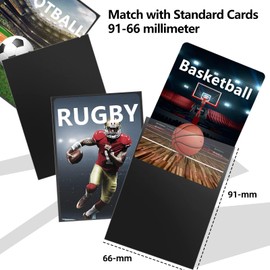 Mlikero Pack of 200 Soft Trading Card Sleeves, 66 x 91 mm Standard Size Trading Card Sleeves, Perfect Fit for Trading Cards, Sports Cards (Black)