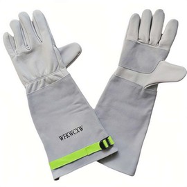 wfkwcxw Garden Gloves for Women/Men Thorn Proof,Rose Pruning &Leather&&Heavy Duty&Cactus Long Garden Gloves (White M)