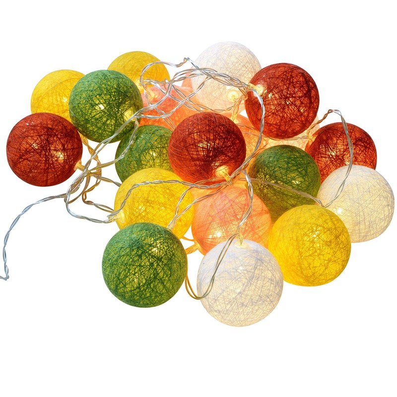 WeRChristmas 20 Cotton Ball Warm White LED Light String Christmas