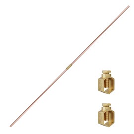 6ft Ground Rod Kit - 1/2'' Bonded Electrical Copper Grounding Rod with Bronze Clamp UL Listed,Great for Fence Lightning Strike Electrode Earthing Rod, Swimming Pool Ground Rods