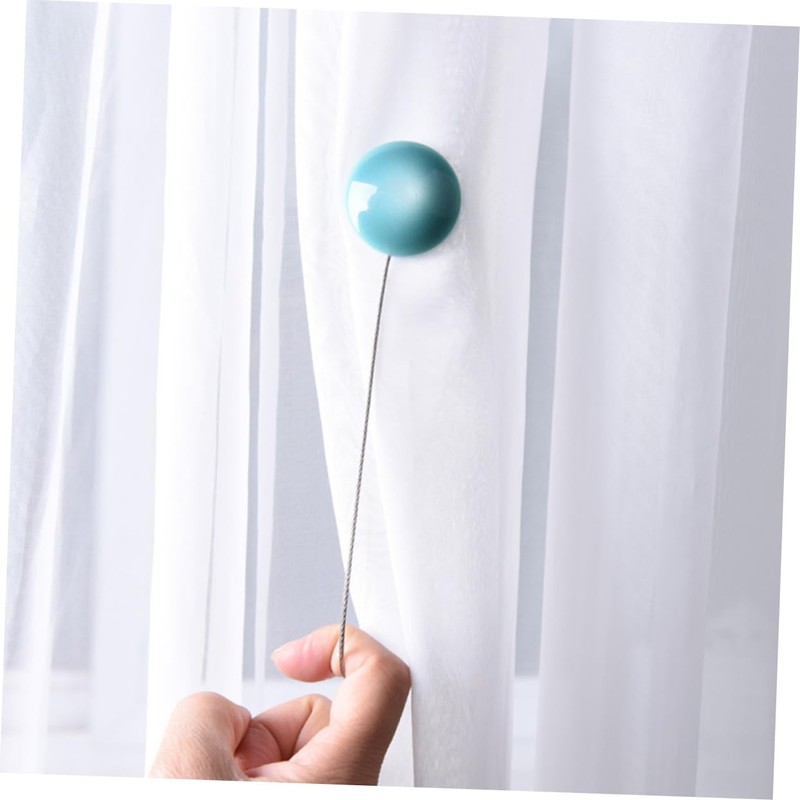 CORHAD Opal Button Magnetic Curtain Tiebacks Steel Rope Holdbacks Magnets
