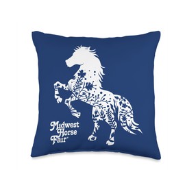 Midwest Horse Fair - floral (w) Throw Pillow