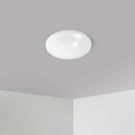 Ceiling Light Fixture Cover, White Pc Circular Light Cover for Bedroom, Kitchen, Bathroom, Easy Install Twist Lock, 7.87 Inch Diameter, Home and Office Use
