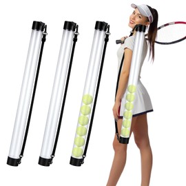 TANEMUDO 3 Pcs Tennis Ball Pick up Tube with Shoulder Strap Retriever and Lightweight Ball Collector Tube for Tennis Balls Picker, Grabber, and Carrier (15 Tennis Balls)