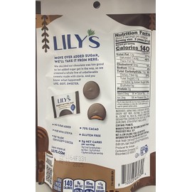 Lily's LILYS PEANUT BUTTER CUPS 70% CACAO Dark Chocolate 3.2 oz Candy Bag