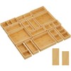 Lifewit Drawer Organizer 15 Pack(33 Grid) with 18 Inserts, Wooden