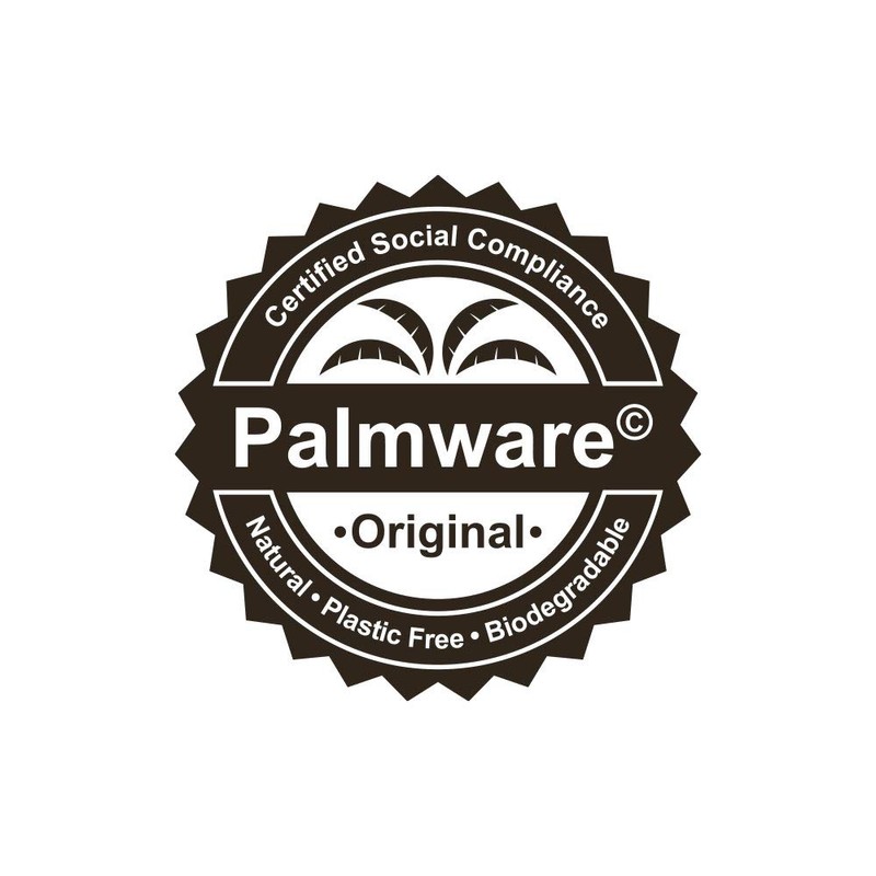 BIOZOYG Palmware DTW05369 Disposable palm leaf plate, 25 pieces, angled,