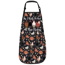 Gzrlyf Yes I Really Do Need All These Chicken Kitchen Apron for Chicken Lovers Hen Farmer Gift Chickens Cooking Baking Apron (Chickens apron)