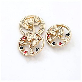 5 Pcs Hollow Design Metal Buttons Sweater Decorative Coat Buttons Sewing Accessories(Gold Hollow,18mm)