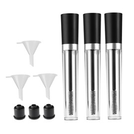 Healvian 6pcs Portable Mascara Bottles Set Durable Eyelash Containers with Funnels for Travel and DIY Cosmetics Transparent Design for Easy Identification