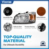Vizotae Headlights Assembly for 2003-2007 Honda Accord Halogen Headlamp Replacement,