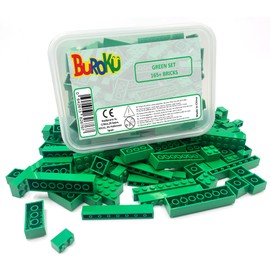 Green Set - Green Building Bricks Pack - Toy Bricks Compatible with All Brands - Large Green Pieces