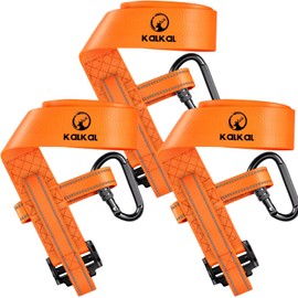 Kalkal 3PCS Heavy-Duty Tree Stand Harness Strap, Quick-Connect Treestrap for Tree Stand Harness, Comfortable Tree Climbing and Hunting Gear and Durable Hunting Equipment, Citrus Sinensis