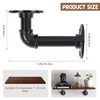 HRXMS 6 Pack Industrial Pipe Shelf Brackets, Black Iron for