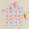 L&ieserram Toddler Girl Hooded Poncho Floral Print Soft Oversized Bath