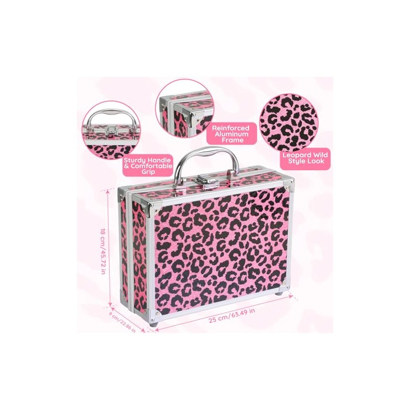 Anpro Estuche De Maquillaje Doble Plegable Leopord Todo En Uno