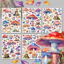 Decoupage Paper Pack (15 Sheets 8"x11") Psychedelic Mushrooms HANATABA Vintage Styled Ephemera Pictures for Decoupage Craft and Scrapbooking
