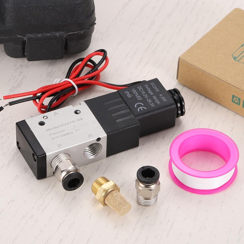 MECCANIXITY 1/4 Inch Pneumatic Valve 12V, 3 Way 2 Position