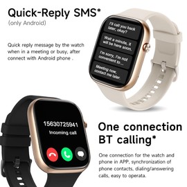 Smartwatch Men Women with Phone Function Quick Response to SMS Pedometer Watch Men's Fitness Watch with Blood Pressure Measurement Heart Rate Monitor Sleep Monitor Calorie Consumption Monitoring