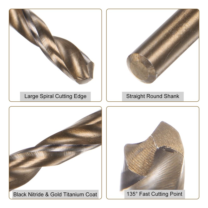 sourcing map 48pcs Jobber Drill Bits 2.5mm (0.098") Black Nitride