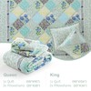 Finlonte Quilt King Size Bedding Set, Floral Real Patchwork Green