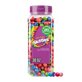 SKITTLES Wild Berry Chewy Fruity Rainbow Candy For Mid Day Snacking, Road Trips, Gaming & Party Fun, 30 Oz Resealable Bulk Candy Jar