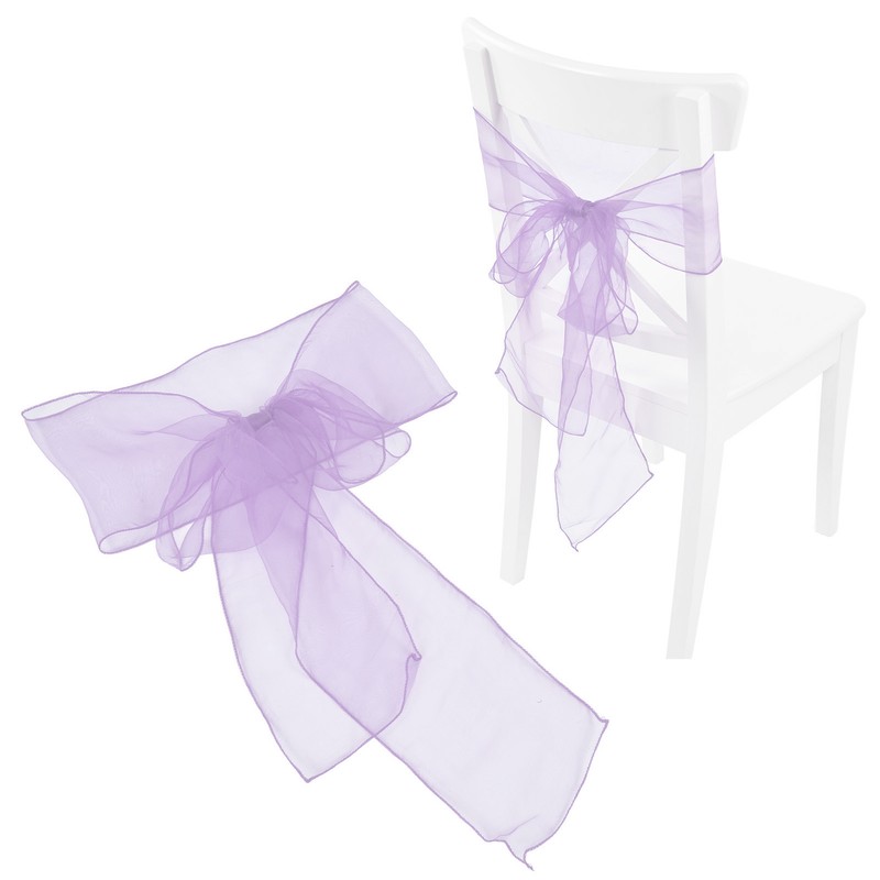 10Pcs Organza Banquet Chair Sash Exquisite Chair Bows Sashes for