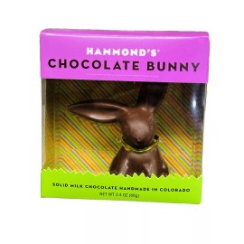 Hammond’s Chocolate Bunny Solid Milk Chocolate Made In Colorado. 2.4oz/68g