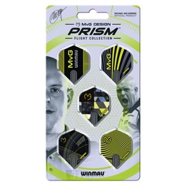 WINMAU - Michael Van Gerwen MvG Flight Collection - Dart Flights 5 Sets Per Pack (15 in Total) Extra Thick 100 Micron - Standard Shape Darts Flights - Professional Darts Accessories