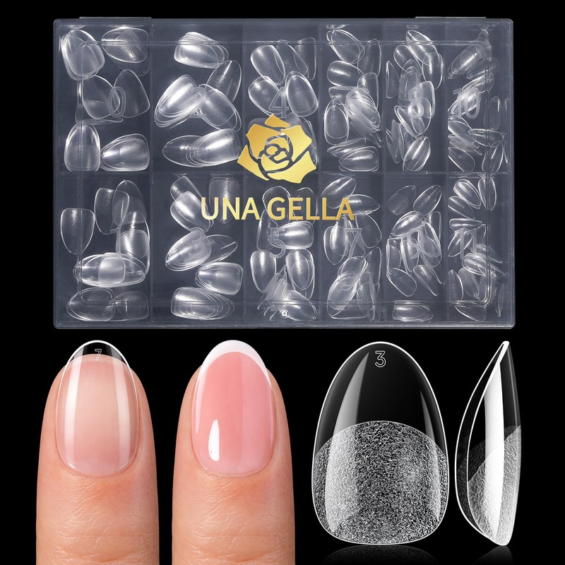 UNA GELLA Uñas Postizas De Gel Almendradas Extra Cortas, 216