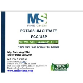 Potassium Citrate Powder, 500 Grams | Essential Hydration Electrolyte Supplement | Supports Mineral Balance, Heart, Joint, and Immune Health | Vegan Friendly