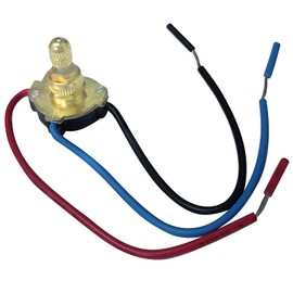 Miayaya Zing Ear ZE-136M Rotary Switch 3/8" 2 Circuit 3-Way 3A 250VAC 6A 125VAC/125VL Replacement Repair Kits for Ceiling Fans Incandescent Bulb Table Desk Lights Antique Lamps Brass Metal