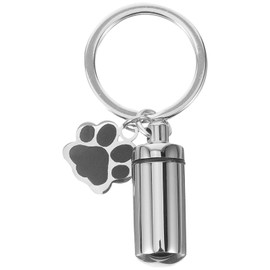 Kisangel Pet Urn Keychain Metal Key Ring Dog Ash Container Urn Ash Key Hanging Ornament Ash Key Holder Urn Memorial Pendant Bag Hanging Ornament Key Chain Ornament Urn Pendant Urn Key Decor, Silver,