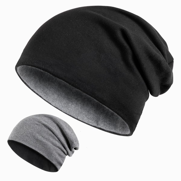 Kiiwah 2-in-1 Reversible Beanie Hat for Men and Women, Unisex