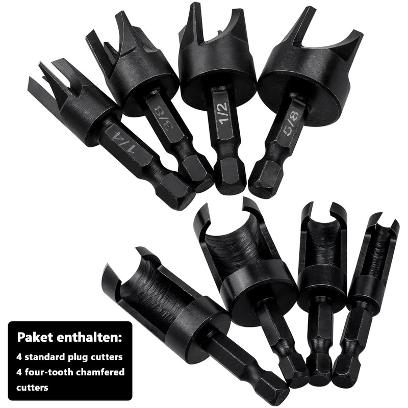 Bestgle 8 Piece Tang Drill Bit Set 1/4 Inch Hex