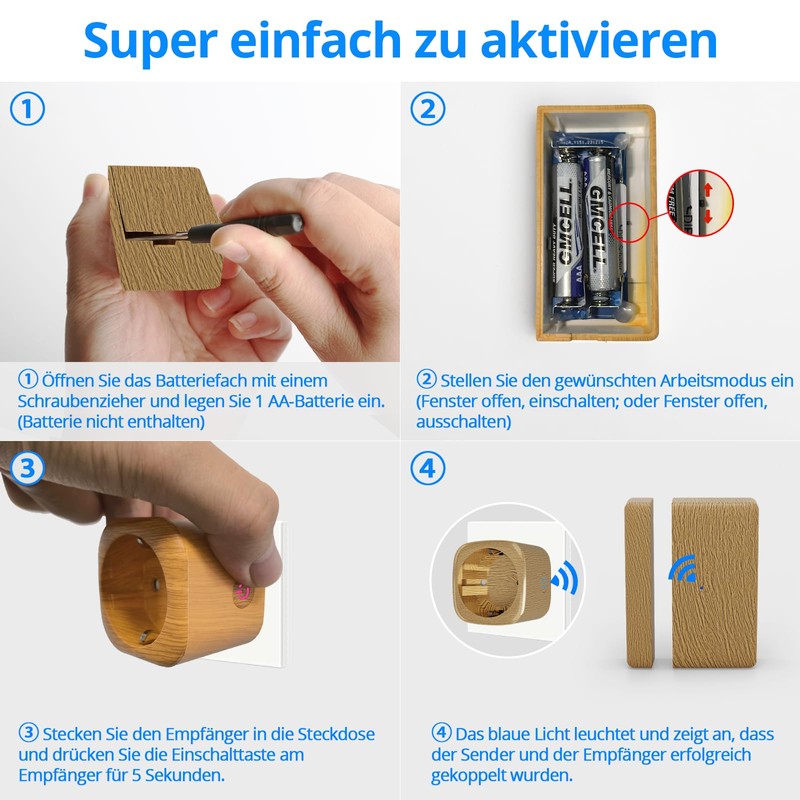 Epochglo Window Contact Switch for Cooker Hood, Wireless Exhaust Control,