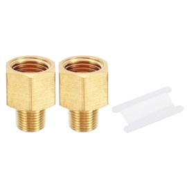PATIKIL Brass Pipe Fittings Reducer Set, 2Pcs 1/4" NPT Female x 1/8" NPT Male Thread Brass Hex Tubing Adapter Connector Tube Adaptor Converter with PTFE Tape for Water, Air, Gas Line