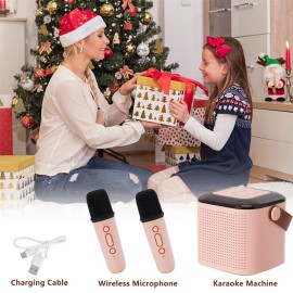 motor_glide2024 Portable Bluetooth Karaoke Machine for Kids Speaker w/ Microphones for Parties